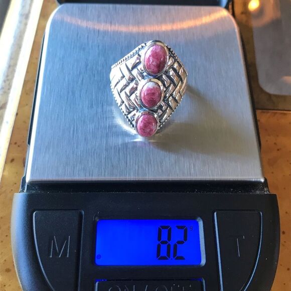 Norwegian Thulite Sterling Silver Ring Size 6 - Picture 8 of 8